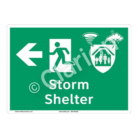 Storm Shelter Sign (F1302-)|Weatherable Polyester 18" X 12" Self Adhesive Back|ANSI Signs|Sign for Public Buildings